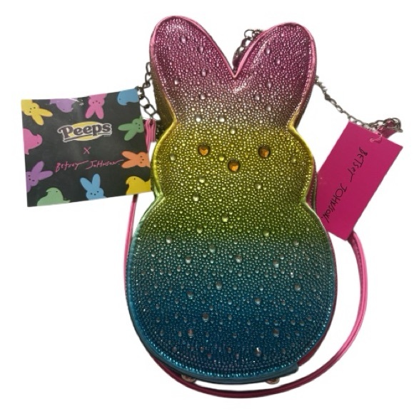 Betsey Johnson Handbags - Betsey Johnson x Peeps Rhinestone Crossbody Bag Rainbow